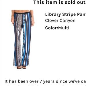 Low rise clover canyon wide leg printed pants